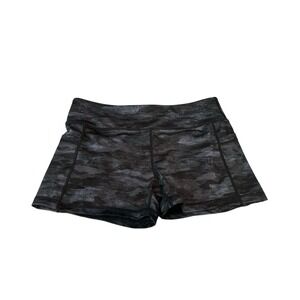 IAB MFG Woman's Medium Size 10/L‎ No Ride Compression Gym Shorts Black Gray Camo